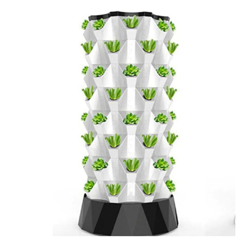 Vertical Planter Tower - หอปลูกพืชแนวตั้ง, ระบบปลูกสับปะรดแบบไฮโดรโปนิกส์, 6 ชั้น, 48 ตำแหน่งปลูก,