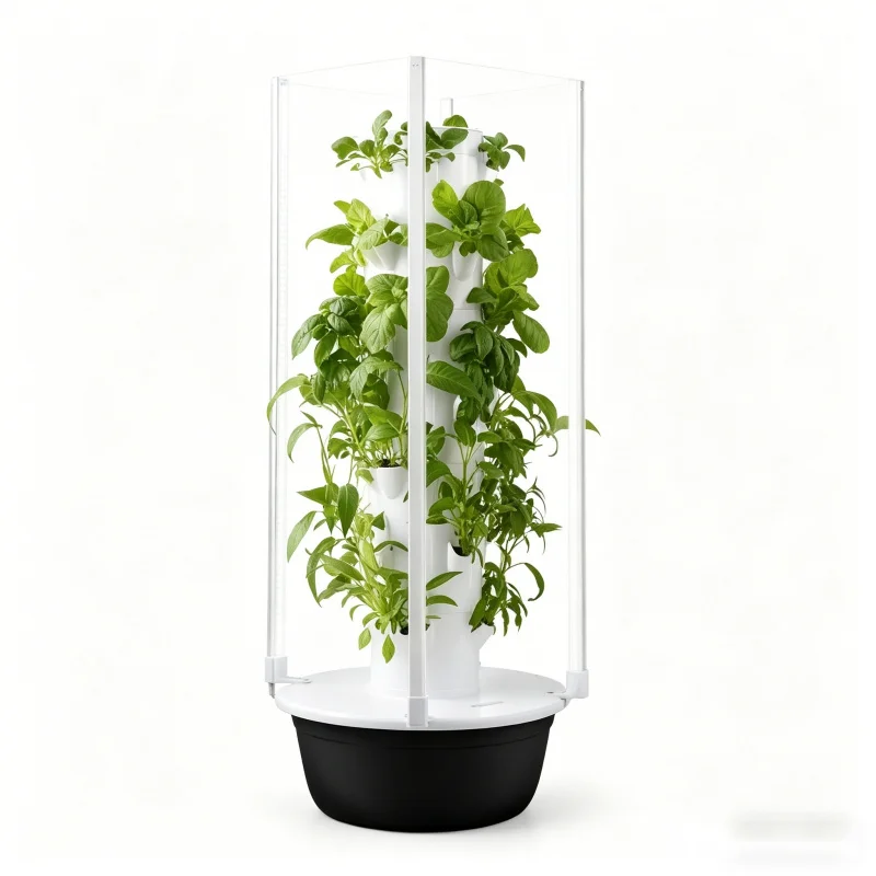Vertical Planter Tower - หอปลูกผักไฮโดรโปนิกส์ 5 ชั้น แบบสมาร์ทพร้อมไฟปลูก - ระบบปลูกผักแนวตั้งแบบไร้ดิน
