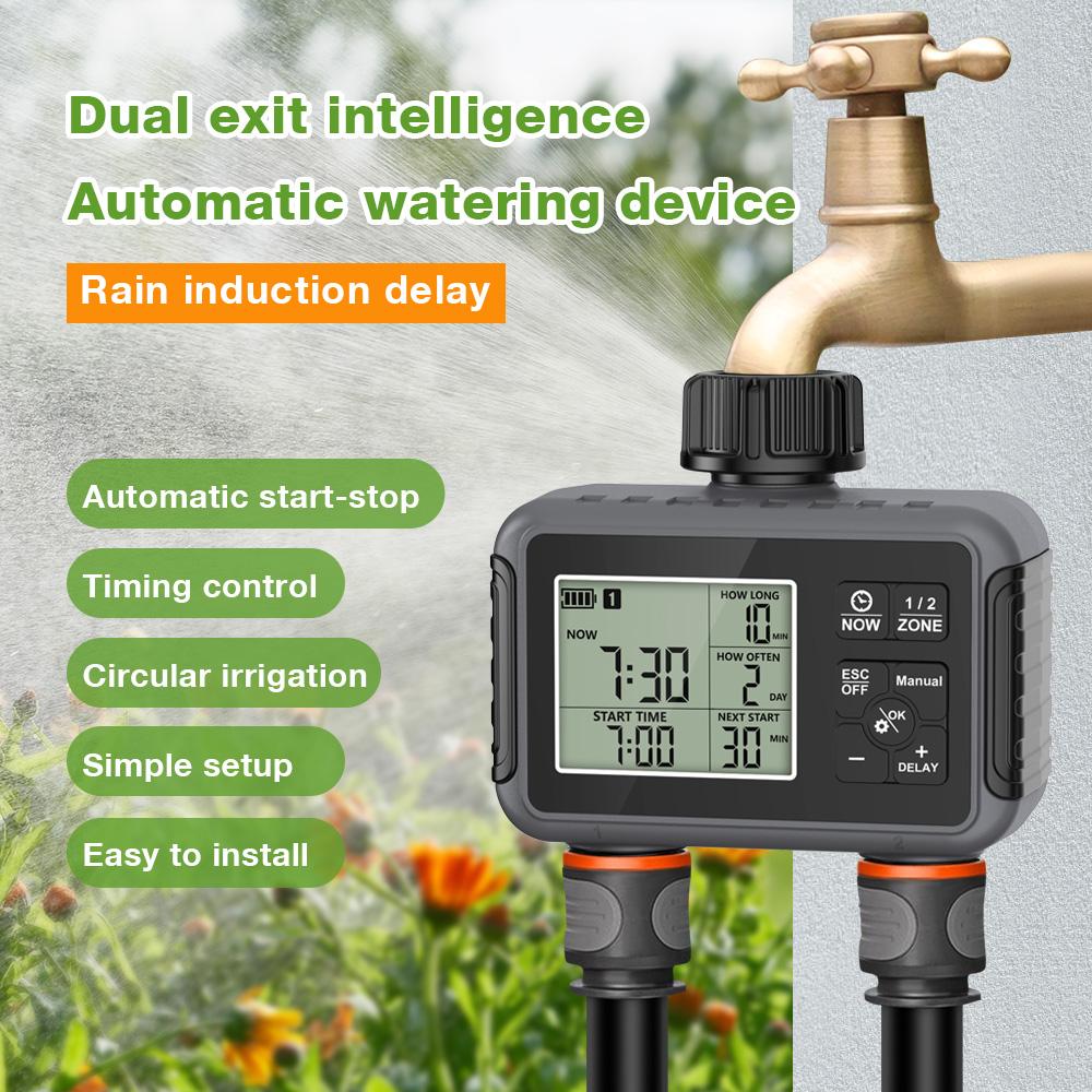 Smart Garden Keeper - ตัวตั้งเวลาควบคุมการรดน้ำอัตโนมัติ 1/2/3 ช่อง ระบบรดน้ำอัจฉริยะ พร้อมสายฉีดน้ำ สำหรับสวนกลางแจ้ง