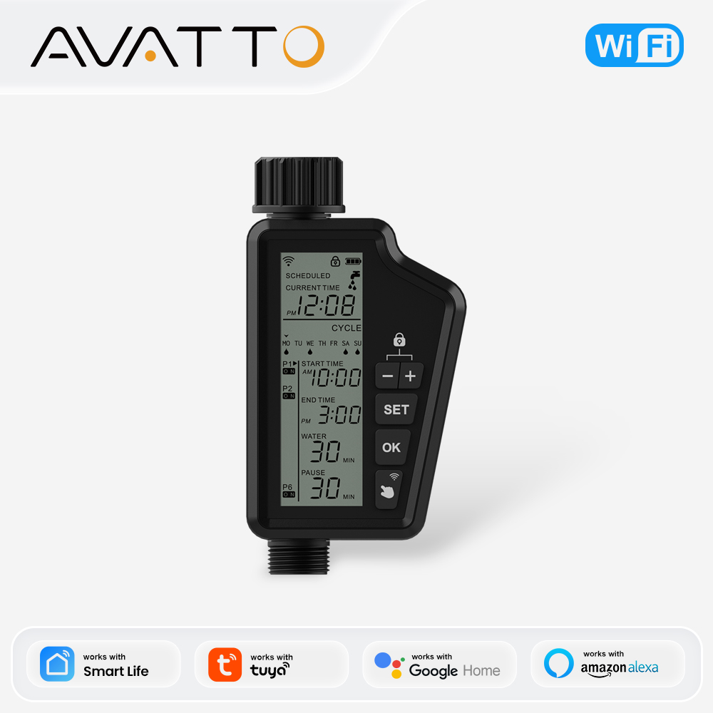 Smart Garden Tools - MIUCDA ตัวจับเวลาการรดน้ำสำหรับสวนที่มีหน้าจอ LCD ขนาดใหญ่ ตัวจับเวลาน้ำสำหรับการระเหยในบ้านและสวน tuinwateringsinstrumentอัตโนมัติ