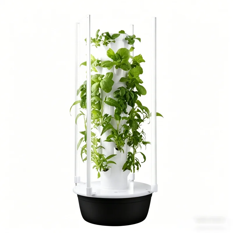 Vertical Planter Tower - หอปลูกผักแนวตั้งแบบไฮโดรโปนิกส์ SpaceTree ระบบปลูกผักอัจฉริยะในร่มและกลางแจ้ง สำหรับทำสวนที่บ้าน ระบบปลูกแบบไร้ดินด้วยวิธีแอโรโปนิกส์