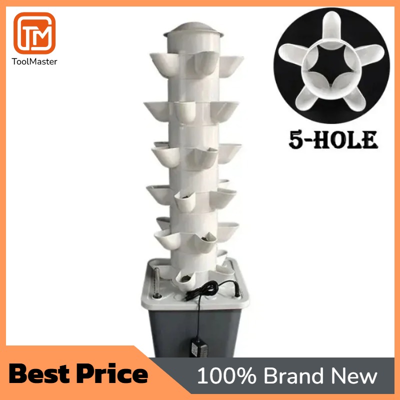 Vertical Planter Tower - 【ลดราคา】ระบบปลูกพืชไฮโดรโปนิกส์แบบมินิ สำหรับปลูกในบ้านและนอกบ้าน ปลูกสมุนไพรในแนวตั้ง 6 ชั้น 30