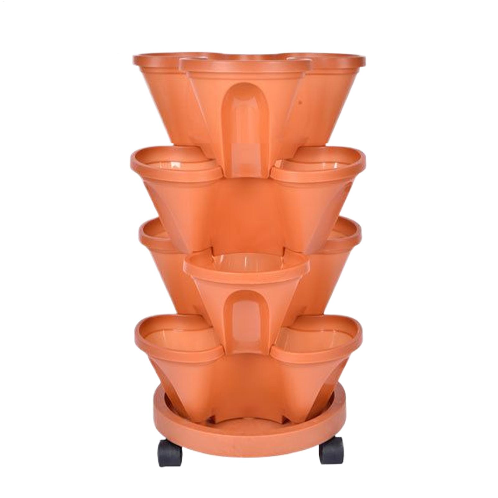 กระถางปลูกต้นไม้แบบซ้อนได้ 4 ช - Vertical Planter Tower บทวิจารณ์และราคา