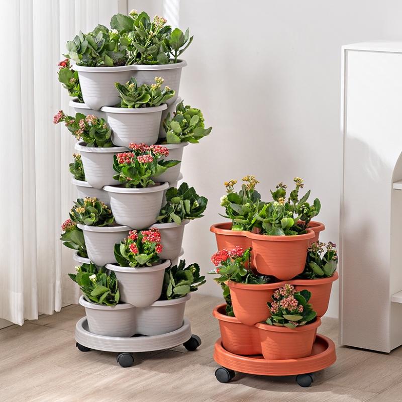 กระถางปลูกต้นไม้แบบแนวตั้งซ้อน - Vertical Planter Tower บทวิจารณ์และราคา