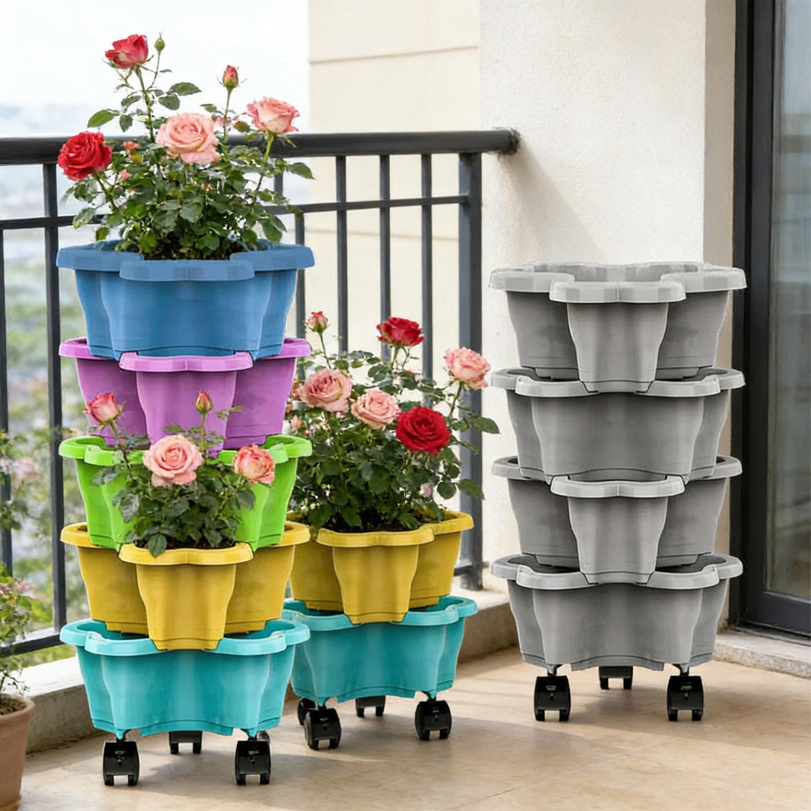 กระถางดอกไม้แบบแนวตั้ง 4/5 ชั้ - Vertical Planter Tower บทวิจารณ์และราคา
