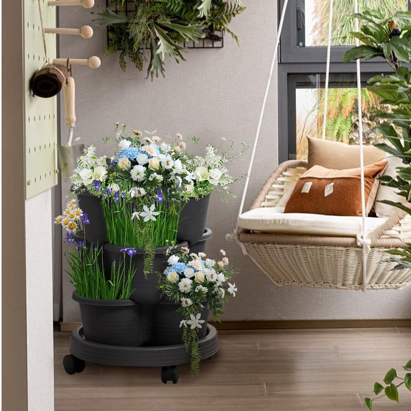 4 ชิ้น/เซ็ต STACKABLE แนวตั้งด - Vertical Planter Tower บทวิจารณ์และราคา
